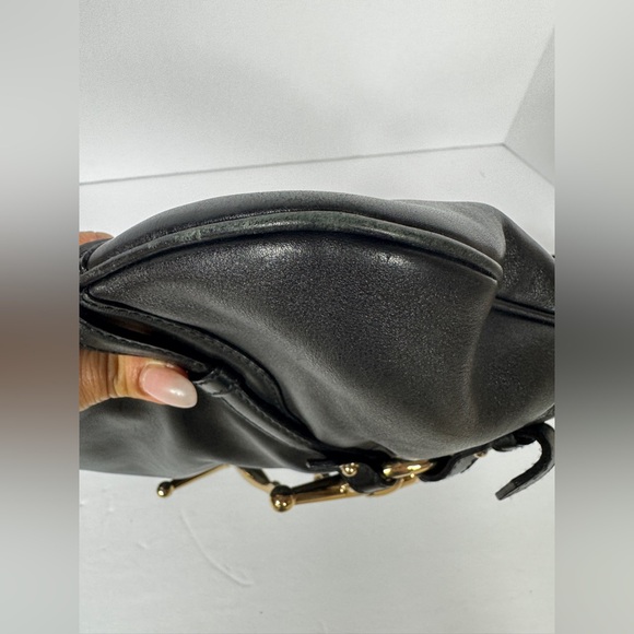 GUCCI Vintage BLACK LEATHER 85TH ANNIVERSARY GG MONOGRAM HOBO BAG - Picture 11 of 15